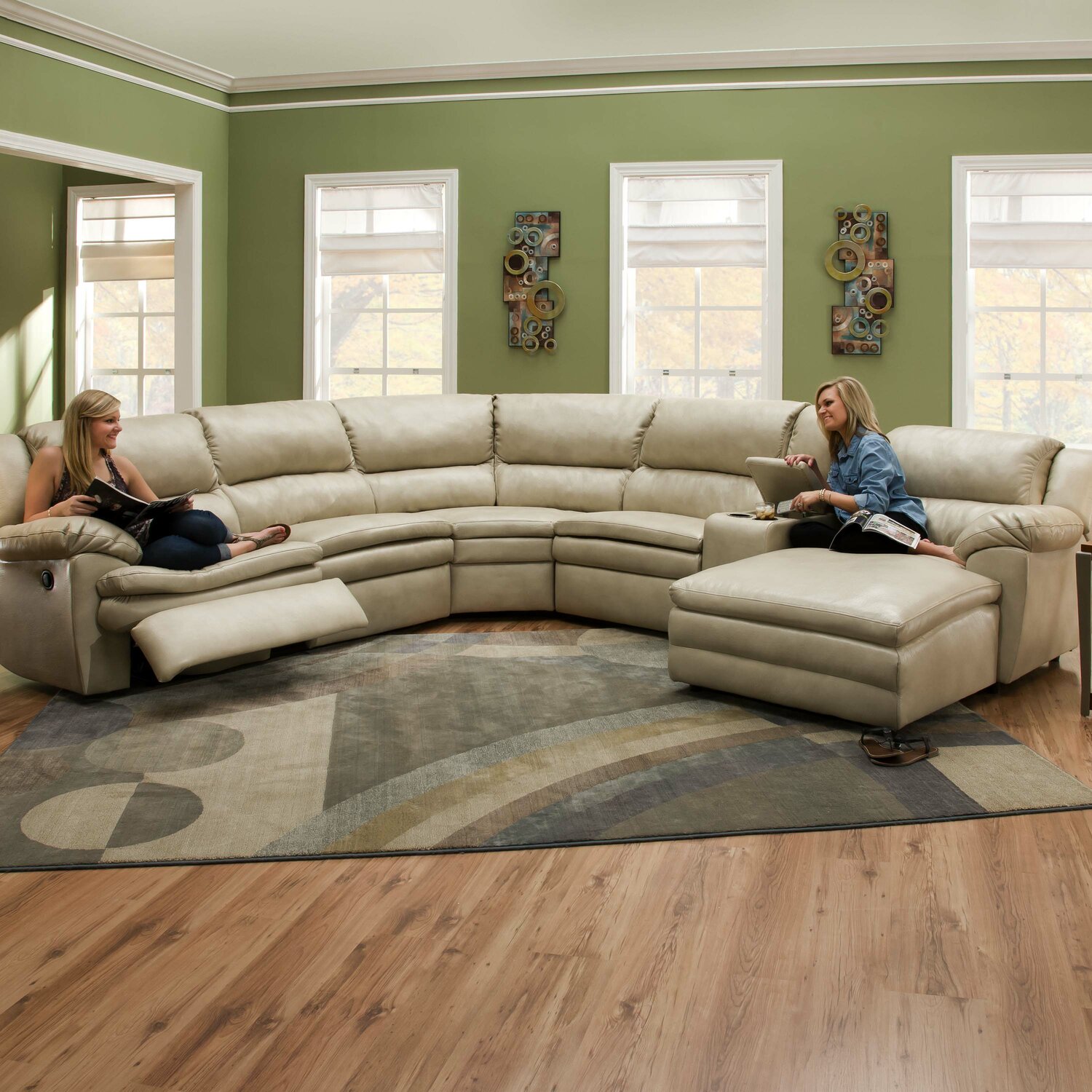 Bonded leather sectional Ajman