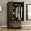 dark wood clothing armoire