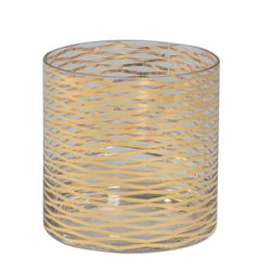 Gold Ribbons Glass Vase