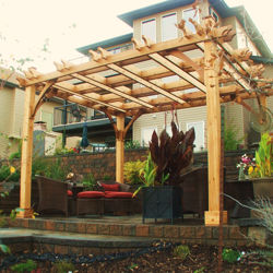 Chic Bohemian Patio 4 Breeze 12 Ft. W x 12 Ft. D Cedar Pergola