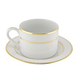 Gold Double Line 6 oz. Teacup and Saucer