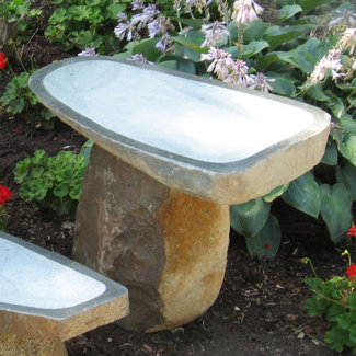 Stone Age Creations Large Granite Boulder Bird Bath - Size: Medium