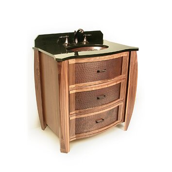 Vanities 32 Single Bombay Copper Front Cabinet Bathroom Vanity Set