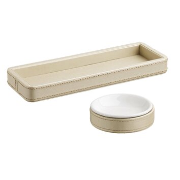 Bath and Home 2 Piece Zappa Vanity Tray and Soap Dish Set