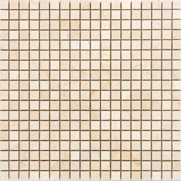 63 x 0.63 Marble Mosaic Tile in Crema Cappuccino