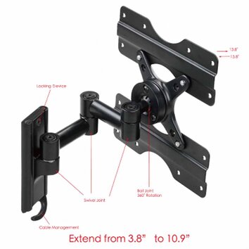 Extending Arm/Tilt/Swivel/Pan Wall Mount for 13   37 LCD