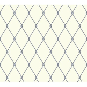 Nautical Living Knot 27 x 27 Trellis Wallpaper