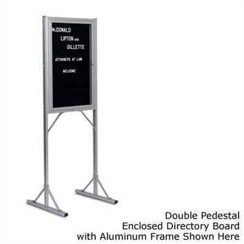 Double Pedestal Open Face Free Standing Letter Board, 3 x 2