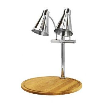 Flex Dual Stainless Steel Lamp Maple Wood Round Carving Station