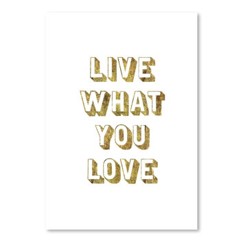 Motivated Live What You Love Gold Textual Art