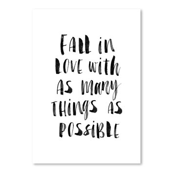 Fall In Love With as Many Things as Possible Poster Textual Art