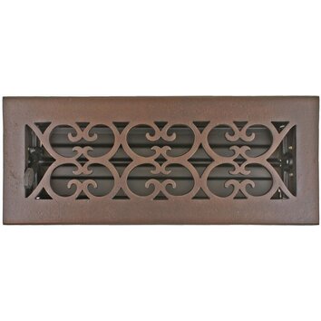 Registers and Vents 4.5 x 11 Bronze Scroll Floor Register in Bronze