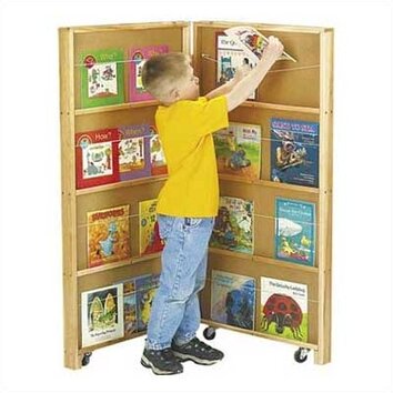 Mobile Library Bookcase with 2 Sections