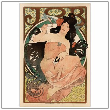 Job by Alphonse Mucha Vintage Advertisement on Canvas