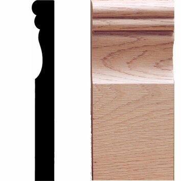 in. x 3 1/2 in. x 7 7/8 in. Oak Victorian Plinth Moulding