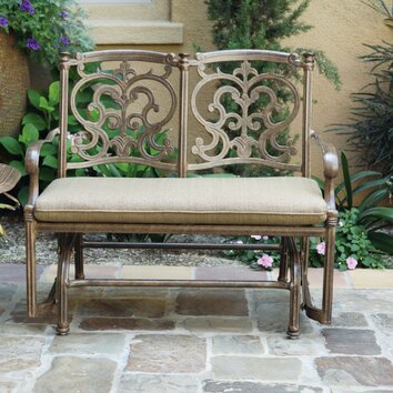 Darlee Santa Barbara Aluminum Glider Bench with Cushion 