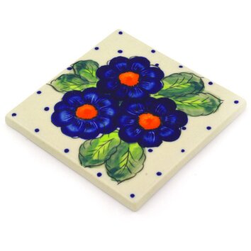 Polish Pottery 4.37 x 4.37 Stoneware Tile in Multi