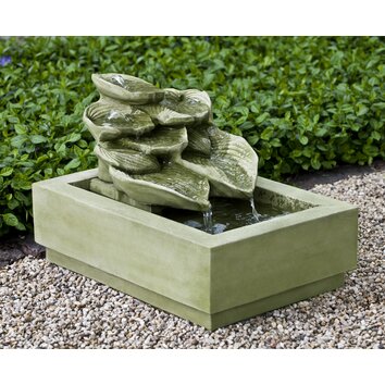 Cascading Hosta Cast Stone Fountain