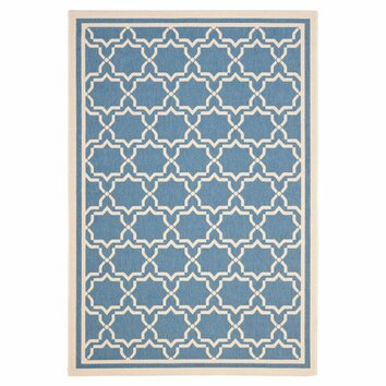 Safavieh Courtyard Blue/Beige Outdoor Area Rug