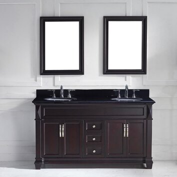 Virtu Victoria 61 Double Bathroom Vanity Set with Mirror