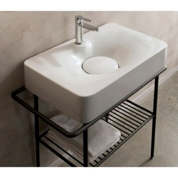 Fuji Ceramic Wall Mounted Vessel Bathroom Sink