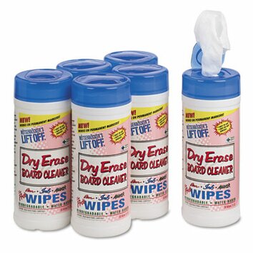 Dry Erase Cleaner Wipe, 6/Carton