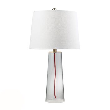 HGTV Home 26 H Clear Glass Table Lamp with Drum Shade