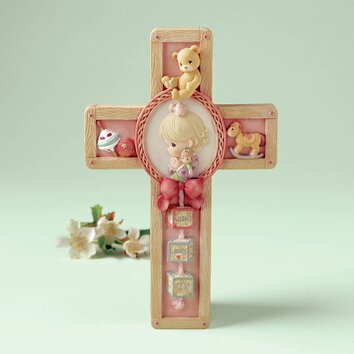 Jesus Loves Me Girl Praying Cross Hanging Art