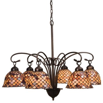 Light Tiffany Fishscale Chandelier