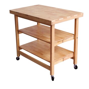 Oasis Concepts Folding Kitchen Island with Wood Top