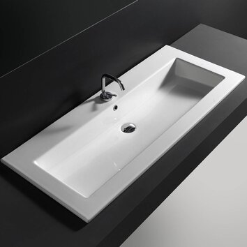 drop bathroom sink overflow rectangular ceramic bath ws collections