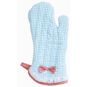 Yarn Dye Blue and White Gingham Oven Mitt