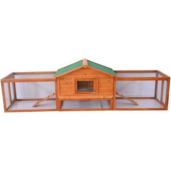  Wooden Rabbit Hutch/Chicken Coop with Double Outdoor Runs &amp; Reviews