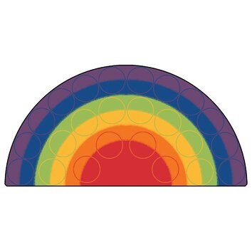 Carpets for Kids Printed Rainbow Rows Corner Area Rug