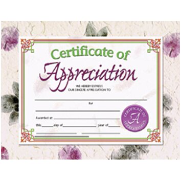 Appreciation Certificate