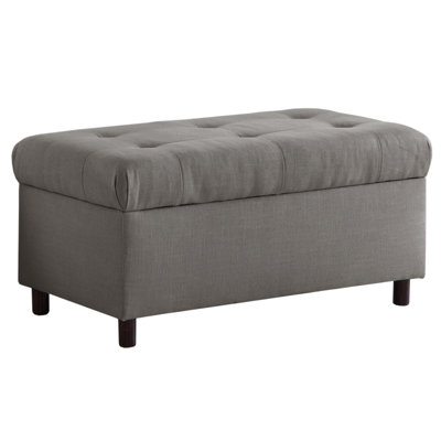 Tufted Linen Storage Bedroom Bench