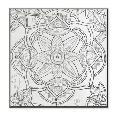 DIY Coloring Wall Plaque Kaleidoscope Pond Flower Graphic Art | Wayfair