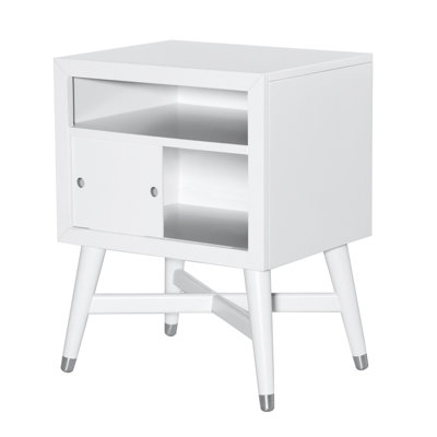 DwellStudio Mid-Century French White Nightstand Mid Century Nightstand