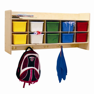 Wood Designs Contender 10-Section Wall Cubby Storage Locker C51403 C51403F