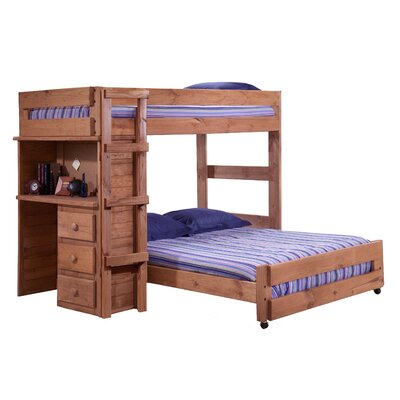 Twin Over Full L-Shaped Bunk Bed with Desk End by Chelsea Home
