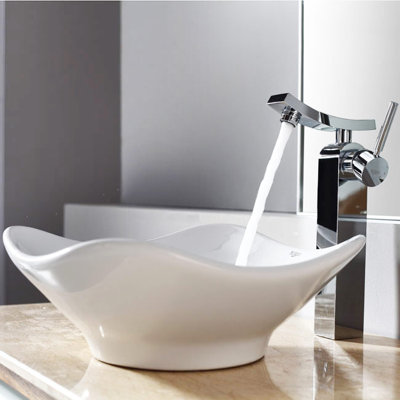 Kraus Bathroom Combos Tulip Ceramic Bathroom Sink with Single Handle ...