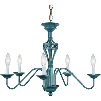 Lite Source 5 Light Chandelier LS 1058A RUST
