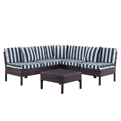 Carole 6 Piece Sectional Seating Group with Cushions