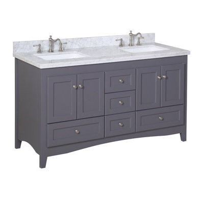 Kitchen Bath Collection Abbey 60quot; Double Bathroom Vanity Set