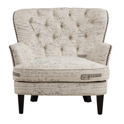 Timothee Script Upholstered Arm Chair