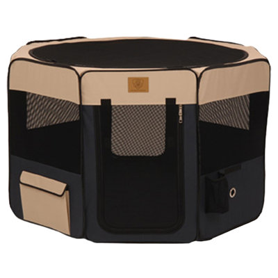 Soft Sided Pet Pen With Carrying Case and Removeable Bottom