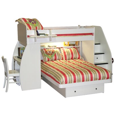 Berg Sierra Twin Over Full L Shaped Bunk Bed with Desk and ...