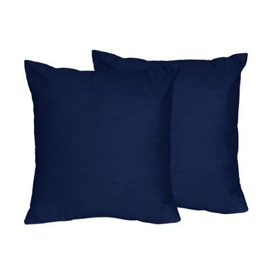 Sweet Jojo Designs Solid Navy Blue Microfiber Throw Pillow & Reviews Wayfair