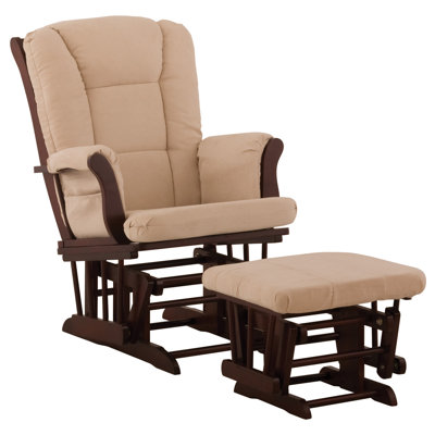 Storkcraft Tuscany Glider & Ottoman Set in Beige and Ottoman