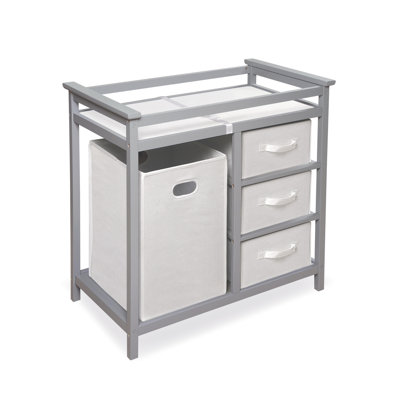 Badger Basket Modern Baby Changing Table with 3 Baskets & Hamper Hamper 02500